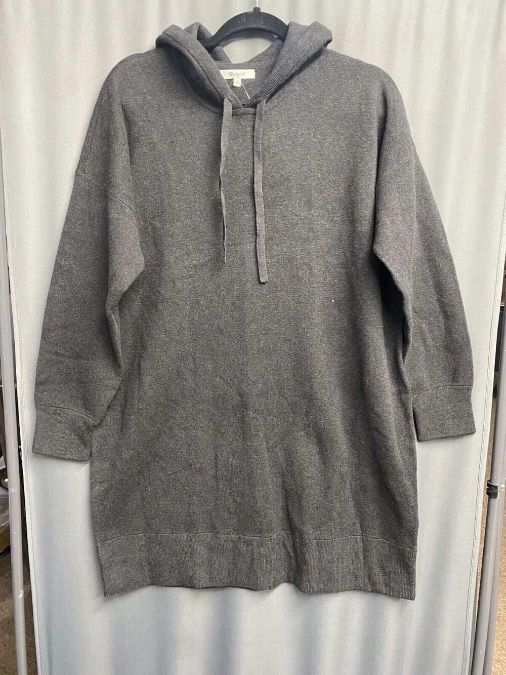 Madewell Tunic Hoodie Women's Large Gray Knit Oversized Cozy Pullover A35